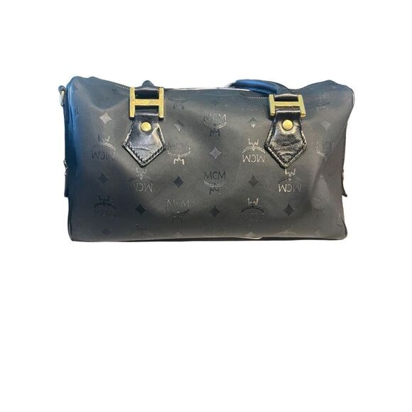 MCM Black Boston Monogram Handbag - Picture 16 of 16